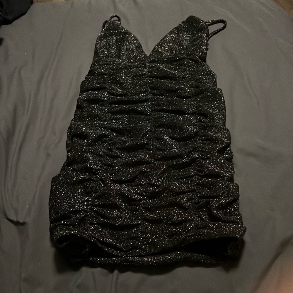 black, sparkly, tight dress!